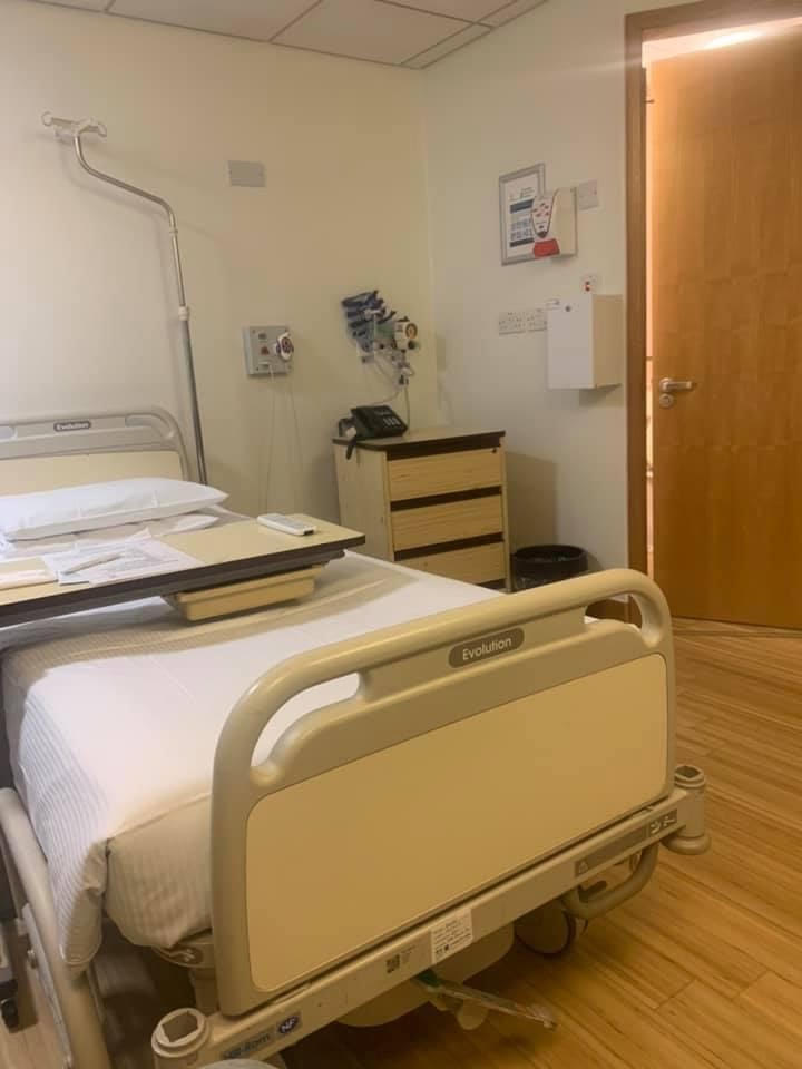 A private room at Spire St Anthony's Hospital in Surrey, England