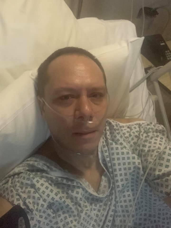 As soon as I was back to the room after penile cancer surgery. I felt pretty rough! St Anthony's Hospital, Surrey, England.