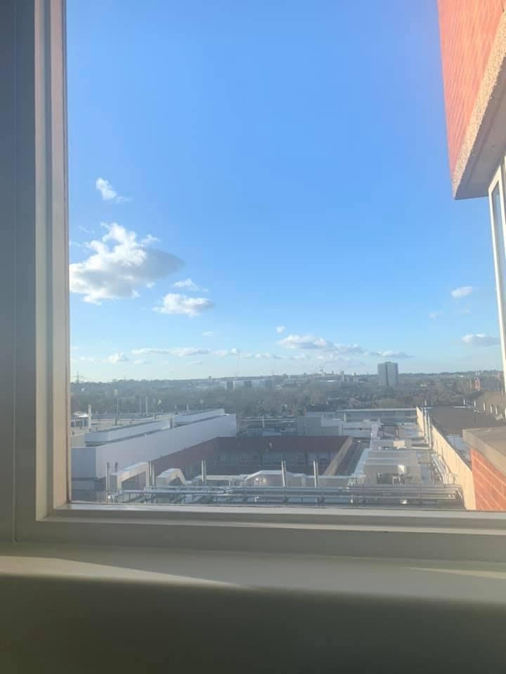 A view from my hospital bed at St George's, University of London. Tooting, London, England